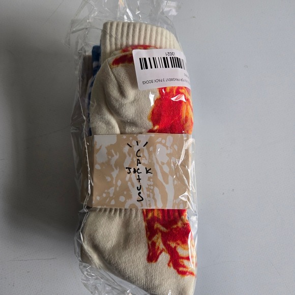 Travis Scott Cactus Jack For Fragment 3 Pack Socks‎ Men's Designer Crew Socks